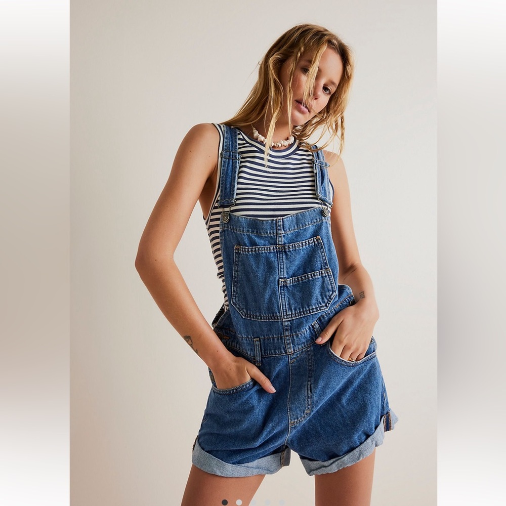We the free ziggy overalls color sapphire size M